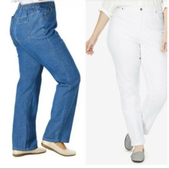 plus size 20W Jeans Womens Khaki Beige Denim Pants - Picture 5 of 5